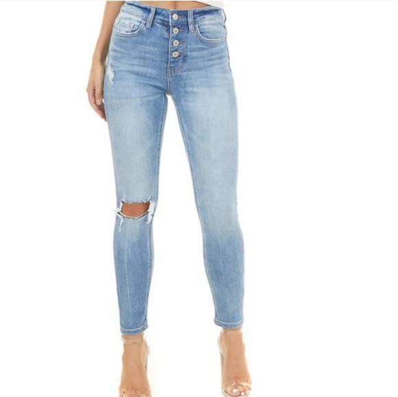 Vervet Casual Button Fly Distressed Jeans size 25 - Picture 1 of 11